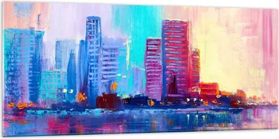 Produktbild von Bilder auf glas - Stadt Haus Straße - 120x50cm - Glasbilder - Wandbilder - Kunstdruck - zum Aufhängen bereit - Wanddekoration aus Glas - Glas Bilder - Wandbild auf Glas - Einteilig - GAB120x50-4023