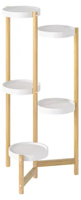 Image de Étagère à plantes en bambou - Support à plantes d'intérieur - Pot à plantes - Étagère à plantes - Étagère à 5 niveaux