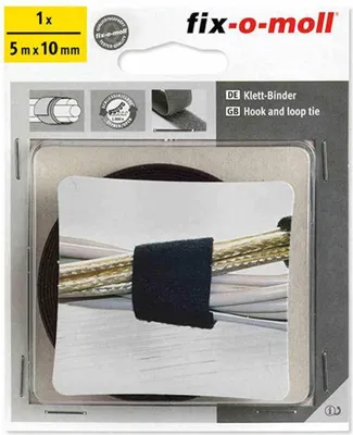 Produktbild von fix-o-moll Klett-Binder technic schwarz 5m 10mm