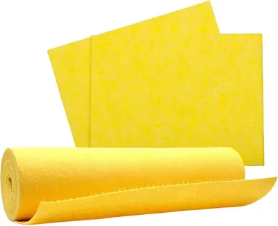 Produktbild von Wiederverwendbare Gelbe Tücherrolle 6 Meter | Nachhaltige Küchenrolle für die Hausreinigung | Absorbierende Reinigungstücher