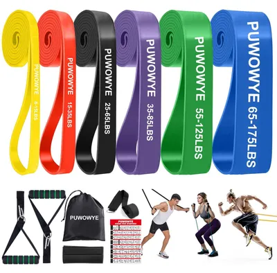 Produktbild von Widerstandsbänder Fitnessbänder Trainingsbänder - 6 Widerstandsstufen - Türanker und Griffe - Tragetasche