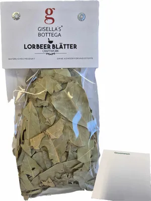 Produktbild von Gisellas Bottega Lorbeer Blätter (50g Packung) + usy Block