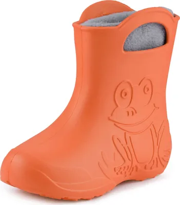 Produktbild von Ladeheid Eva Kinder Jungen Mädchen Gummistiefel Regenschuhe gefüttert LA-CA-03 (Orange/Grau, 32/33 EU)