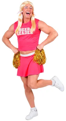Produktbild von Beer Leader – humorvolles Cheerleader-Kostüm für Herren mit Pompons Gr. M/L