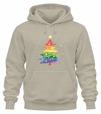 Immagine prodotto di Albero di Natale gay LGBTQ - Regalo di Natale Felpa con cappuccio Unisex, Natura, S