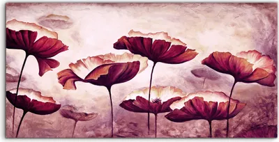 Produktbild von Coloray Canvas 140x70  Wandbild Leinwand Bilder Foto Kunstdruck groß Malerei Mohn