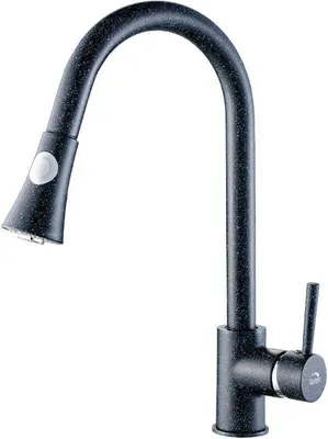 Immagine prodotto di Miscelatore per lavello verticale di design con bocca estraibile in granito nero
