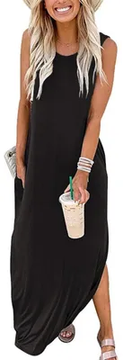 Image de Robe longue d'été pour femmes, avec poches