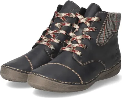 Produktbild von Rieker Damen Winterstiefeletten/ Schnürstiefeletten/ Ankle Boots Blau Kunstleder Größe: 39
