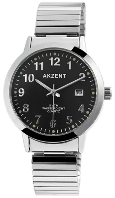 Produktbild von Herrenuhr Edelstahl AK1695 silberfarbig, Datumsanzeige