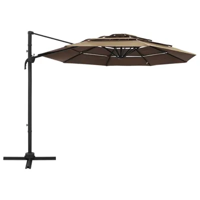 Produktbild von vidaXL Sonnenschirm mit Aluminium-Mast 4-lagig Taupe 3x3 m