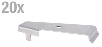 Immagine prodotto di Alberts 820541 Gruppo di ganci angolari, acciaio inox, 125 x 40 x 23 mm, set da 20