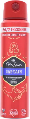 Zdjęcie produktu dla Old Spice Captain Deospray dla mężczyzn 150 ml 24/7 świeżość 0% aluminium