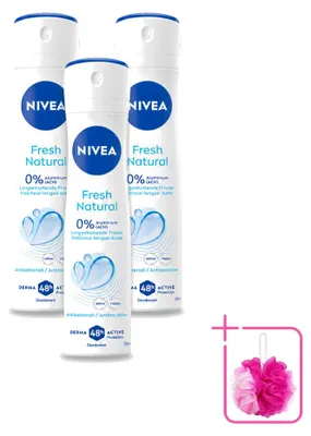 Immagine prodotto di 3 deodoranti spray NIVEA Fresh Natural, 150 ml, confezione risparmio, 3 pezzi
