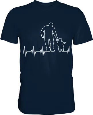 Produktbild von Vater und Sohn Freundschaft Herzschlag Herren Premium Shirt – Navy / L