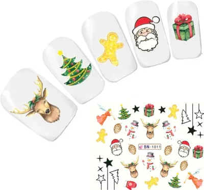 Produktbild von Tattoo Nail Art Nikolaus Weihnachten Schneemann Aufkleber Nagel Sticker