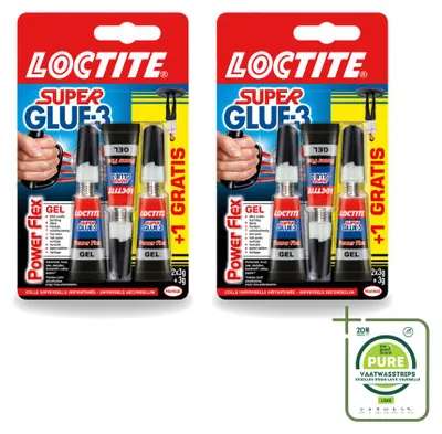 Produktbild von 2 x Loctite Power Flex Sekundenkleber - 3 x 3 g - Großpackung - 2 Stücke