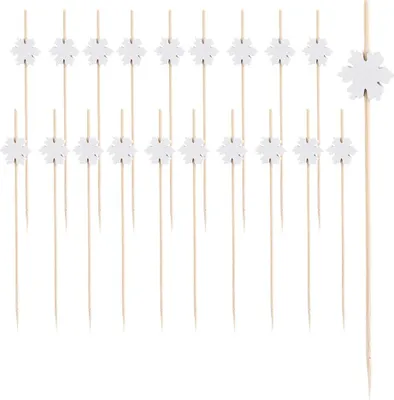 Produktbild von Cocktailspieße aus Bambus in Schneeflockenform, 12 cm, 20er-Packung