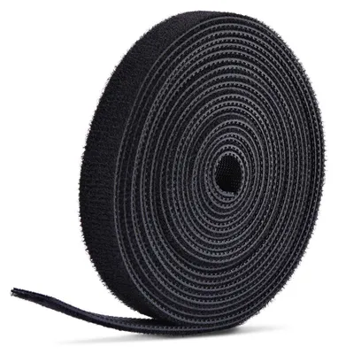 Produktbild von StarTech.com 22,8m Klettbandrolle schwarz, 12,7mm breit, zuschneidbare wiederverwendbare Kabelbinder, Klettverschluss Rolle für Kabelmanagement, verstellbare Klettkabelbinder, Kabelbinder mit Klettverschluss, Universal, Schwarz