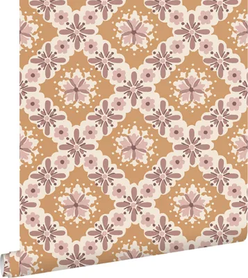 Obrázek produktu pro ESTAhome tapeta květinový vzor oranžová a fialová 50 x 900 cm