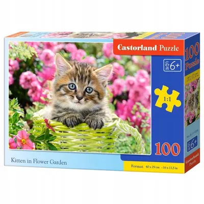 Image de Puzzle 100 pièces Chaton dans le Jardin 111039