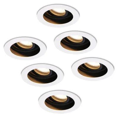 Produktbild von hoftronic LED Einbaustrahler 6x GU10 4W 345lm 2700K Weiß IP20 schwenkbar dimmbar