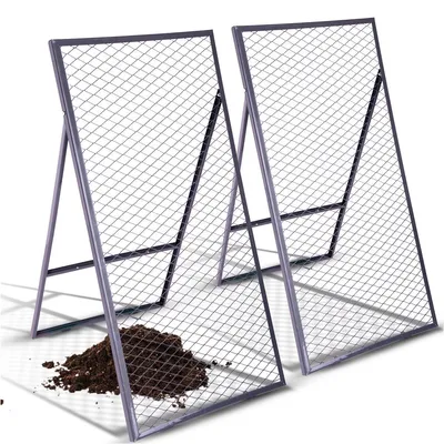Imagen del producto de Novatool, tamiz de suelo de doble capa, 100x50 cm, fabricado en acero con recubrimiento en polvo. Tamiz para suelo, césped, arena, compost. Tamiz de jardín, tamiz metálico, rejilla metálica, tamiz para tierra, tamiz para compost, tierra de jardín