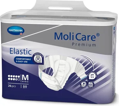 Image de Molicare Premium Slip Elastic 9 gouttes Medium - 3 paquets de 26 protections