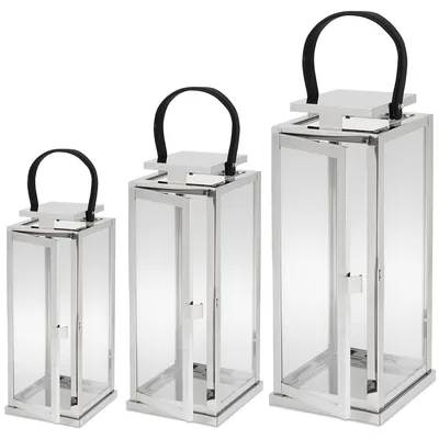 Produktbild von SEVICO Laterne Gartenlaterne Metall XXL 3tlg. Windlicht Laterne Kerzenhalter Kerzenleuchter Kerzenständerr für Outdoor Wohnzimmer Garten Balkon F103