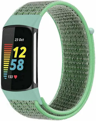 Produktbild von Strap-it Fitbit Charge 5 Nylonarmband (Minze)