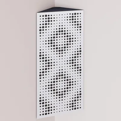 Produktbild von 2er-Pack – Schmale akustische Eck-Bassfalle mit Samtstoff | 50x23x10 cm |Reflexion - Schalldämmung | [REBAT - Weiß |Grau]