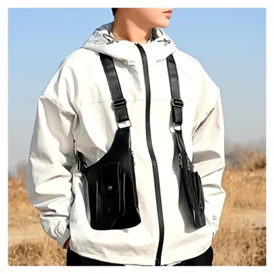 Produktbild von Männer Achseltasche mit Doppelriemen, verstellbare Schulterholster Tasche, Diebstahlsichere Unterarmtasche, Brusttasche für Reisen, Business und Outdoor
