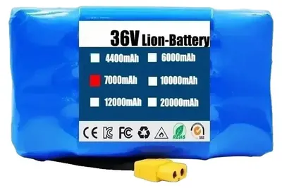 Zdjęcie produktu dla Elektryczny akumulator wielokrotnego ładowania, 36V, pojemność 10000 mAh, efektywna pojemność 7000 mAh