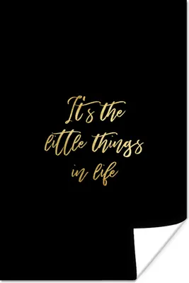 Produktbild von MuchoWow® Poster Zitate - Leben - Schwarz und Gold 40x60 cm - Plakate für die Wand - Poster Babyzimmer