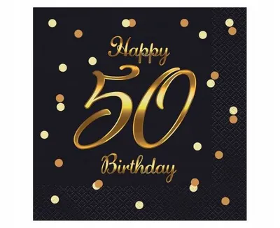 Zdjęcie produktu dla Serwetki B&C Happy 50 Birthday czarne 20szt