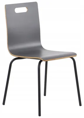 Immagine prodotto di Sedia da conferenza fissa WERDI A, schienale e seduta in compensato laminato, struttura in metallo verniciato a polvere, grigio/nero