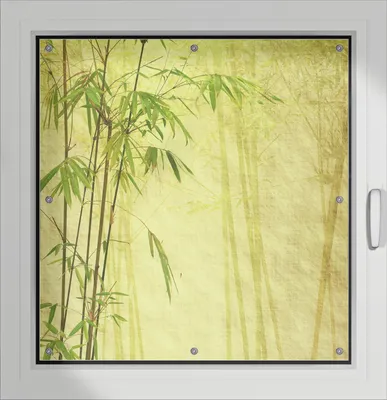 Produktbild von Wallario Lichtschutzbild, Dekorativer Sichtschutz Sonnenschutz 96 x 93 cm mit Motiv: Antiker Bambus - Verdunklung ohne Bohren