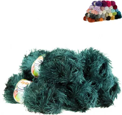Produktbild von Fransen-Strickgarn Yumos 5 Knäuel je 150m/100g Strickgarn Wolle Strickwolle