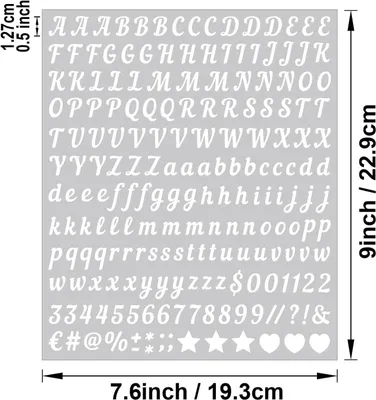 Produktbild von 10x Buchstaben Aufkleber - Klebebuchstaben - Zahlen Sticker - Aufkleber Set - Wei? - 2000 Alphabet Sticker - Fš¹r Innen und Au?en