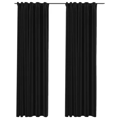 Immagine prodotto di vidaXL Tende oscuranti con ganci effetto lino 2 pezzi 140x245 cm