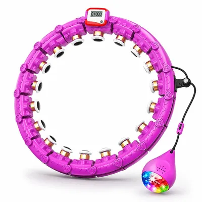 Produktbild von Smart Hula Hoop Reifen in Violett mit Massageköpfen, Zähler & Gewichtsball – verstellbarer Fitnessreifen für Zuhause