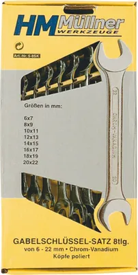 Produktbild von Hm Gabelschlüsselsatz 8 Tlg 6-22 Mm, Cv, Im Karton