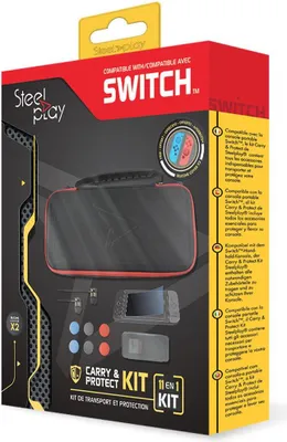 Immagine prodotto di Steelplay JVASWI00007 Steelplay Switch Carry and Protect 11 in 1 Kit Schutzhülle für Nintendo Switch schwarz