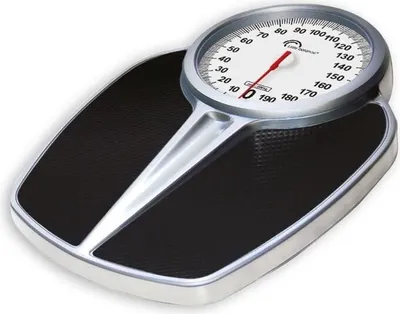 Obrázek produktu pro Osobní váha, mechanická, Little Balance PRO M 200, nosnost 200 kg, XXL ciferník 180 mm, černá stříbrná