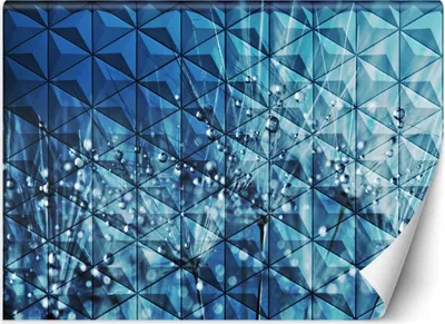 Produktbild von Vlies fototapete Tautropfen auf einer Schmeißfliege 200x140 cm Feeby Blau inkl. Kleber einfache Montage