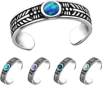 Produktbild von Zehenring Silber 925: Bali Zehring mit Opal Azure