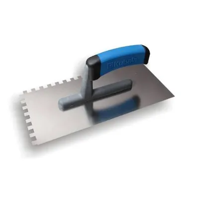 Obrázok produktu pre Hladidlo z nehrdzavejúcej ocele, zub 12 mm, 270 x 130 mm, gumová rukoväť