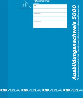Produktbild von RNK Verlag Ausbildungsnachweis Heft täglich DIN A4 56 Seiten