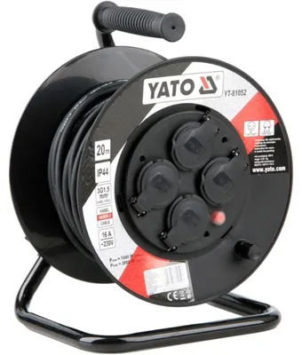 Image de Câble de rallonge pour tambour 4 prises IP44 16A 20 m