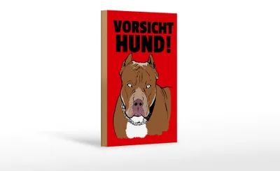 Produktbild von Holzschild Hinweis 12x18 cm Vorsicht Hund